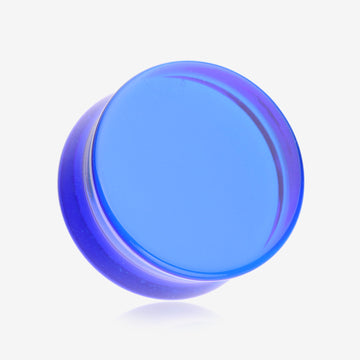 A Pair of Flat Glass Double Flared Plug-Blue
